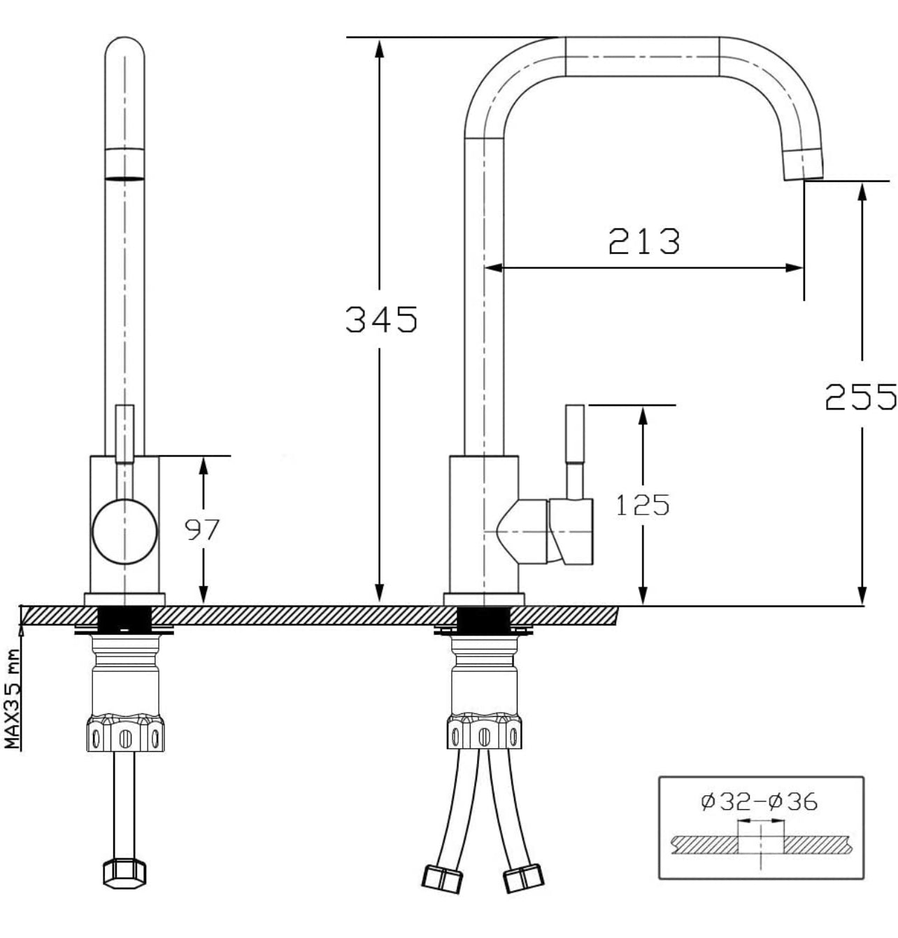 Keuken Kraan Besa Zwart
